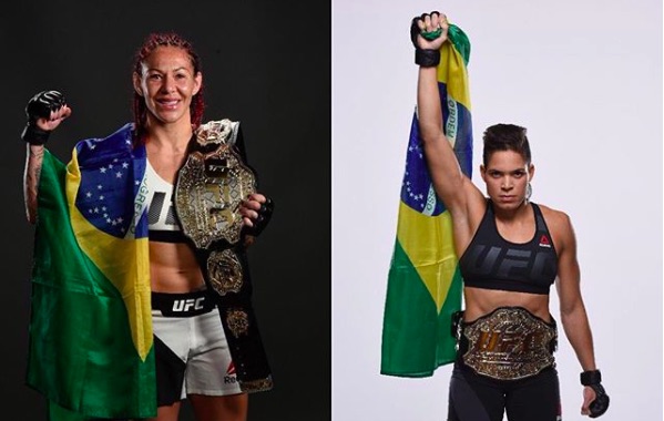 Cyborg (esq) e Amanda (dir) são campeãs do UFC (Foto: Reprodução/Instagram UFC Brasil)
