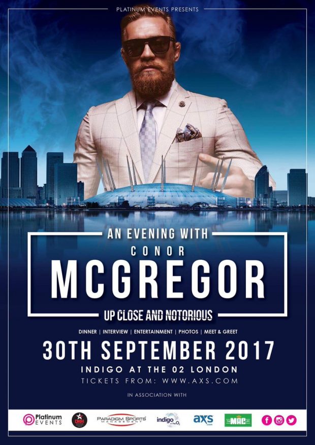 Entrevista de McGregor via pay-per-view (Foto: Reprodução Twitter platinumevents)