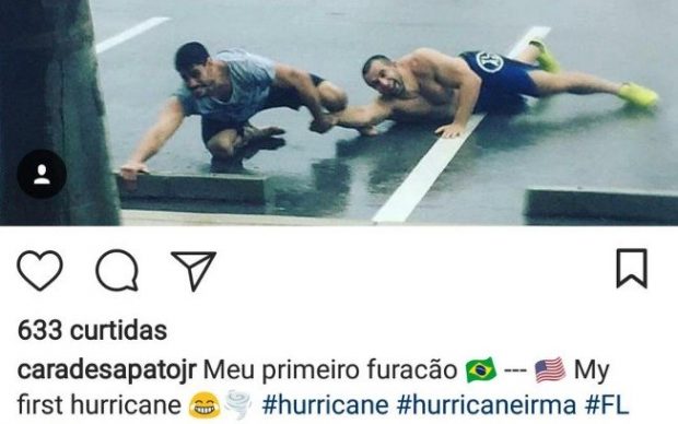 Cara de Sapato fez piada com furacão (Foto: Reprodução Instagram caradesapatojr)