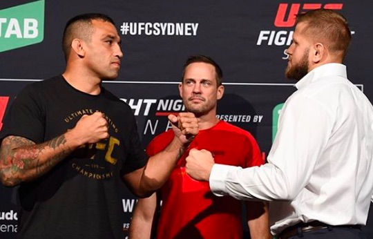 Duelo lidera o card do UFC Austrália neste sábado (Foto:Reprodução/Instagram UFCBrasil)
