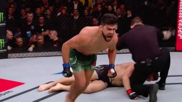 Gastelum knocked out Bisping in the first round (Photo: Reproduction/CombatePlay)