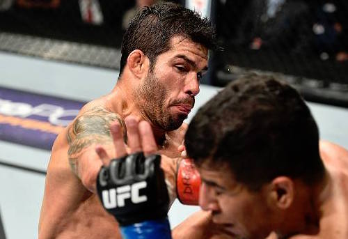 Assunção aplicou belo nocaute em Lopez (Foto: Reprodução/Facebook UFC)