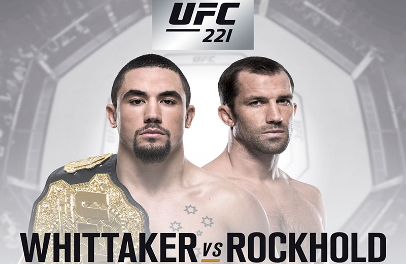 Whittaker e Rockhold se enfrentam no UFC 221. Foto: Reprodução / UFC