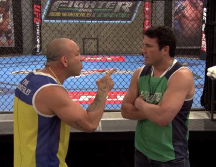 Wand (left) and Sonnen (right) argue during TUF Brasil 3. Photo: Reproduction/YouTube
