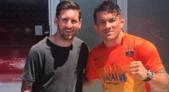 Ex-UFC pede foto encarando Messi, que recusa: ‘Tenho vergonha’