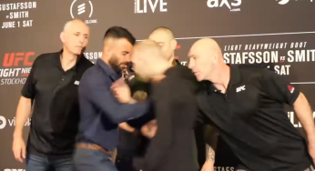 Vídeo: ‘Media Day’ do UFC Estocolmo tem troca de empurrões em encarada