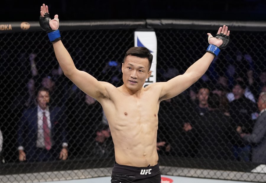 Zumbi Coreano em vitória no UFC. Foto: Reprodução/Twitter @ufc