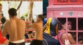 Vídeos – De ‘dois contra um’ a luta em cabine telefônica: evento promove show de bizarrices na Tailândia