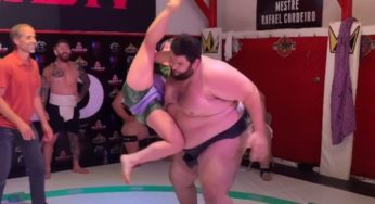VÍDEO: Atleta do UFC tenta finalizar lutador de sumô; veja o resultado