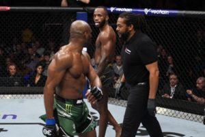 Kamaru Usman e Leon Edwards se encaram em luta no UFC 286. Foto: Reprodução/Instagram