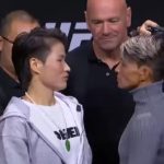 Weili Zhang x Amanda Lemos encarada UFC 292 jpg
