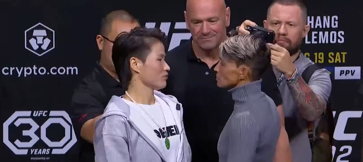 Weili Zhang x Amanda Lemos encarada UFC 292 jpg