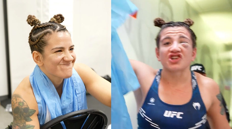 Antes e depois Ailin Perez UFC. Foto: Montagem/SUPER LUTAS