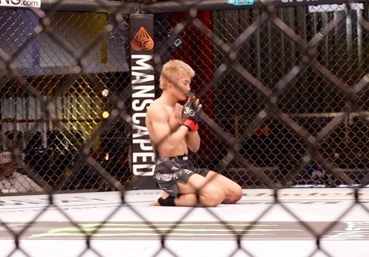 Tatsuro Taira em vitória no UFC Vegas 83. Foto: Reprodução/Instagram/UFC