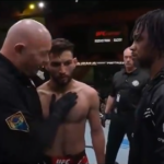 ‘Não sei o que foi pior’: árbitro ironiza lutador após nocaute brutal e gera climão no UFC. Foto: Reprodução/Twitter