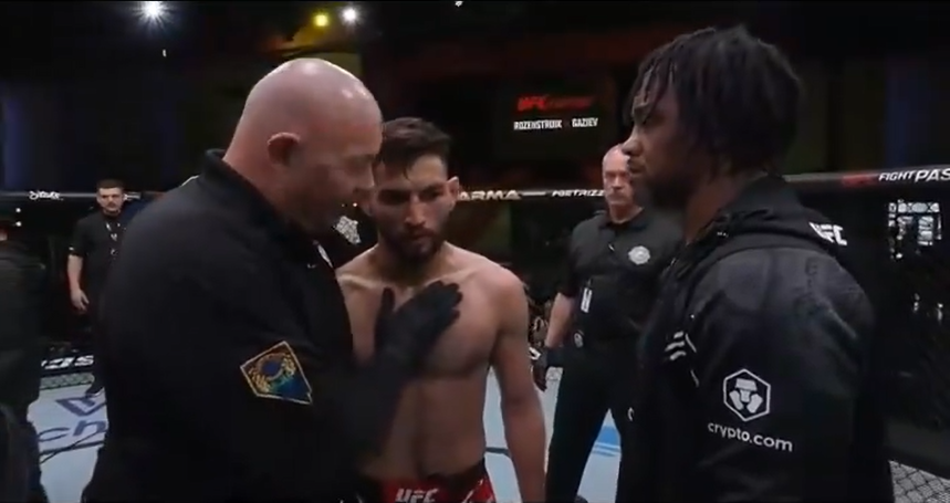 ‘Não sei o que foi pior’: árbitro ironiza lutador após nocaute brutal e gera climão no UFC. Foto: Reprodução/Twitter