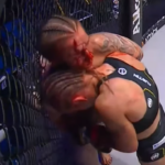IMAGEM FORTE: Cotovelada brutal abre ‘buraco’ em testa de lutadora de MMA. Foto: Reprodução/YouTube