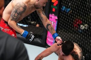 Mtaheus Nicolau suffers knockout at UFC Las Vegas 91. Photo: Disclosure/UFC