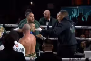 Rafael Freitas, filho de Popó, acerta Wanderlei Silva. Foto: Reprodução
